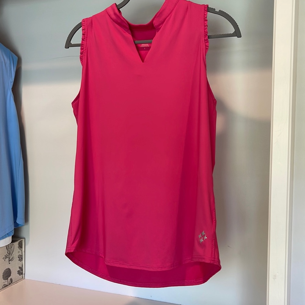 Jofit stand collar with split neck golf shirt.